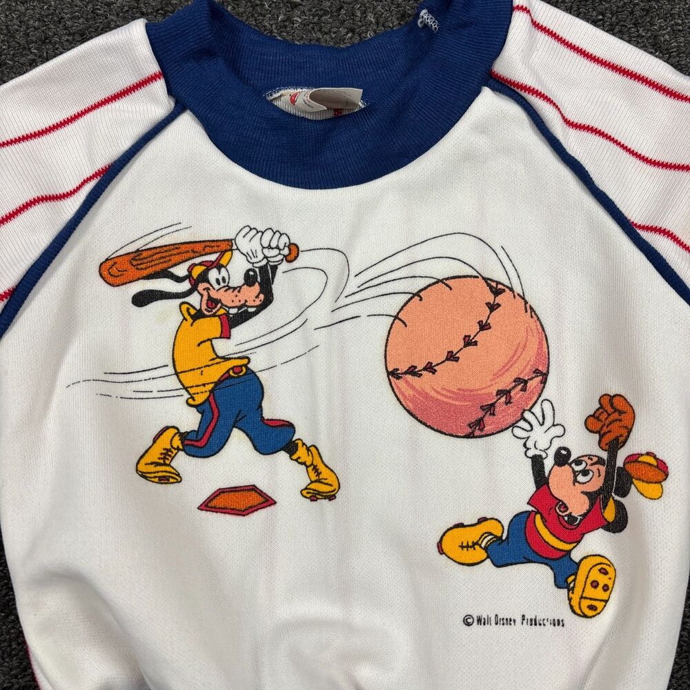 Vintage Disney Baseball Set Y2K Toddler Goofy Mickey Mouse Top Bottom Size 2T - Picture 3 of 5